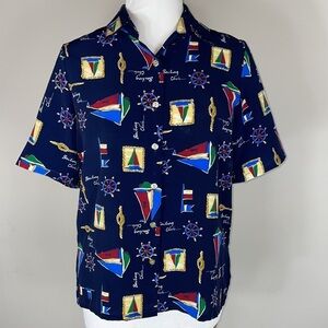 Bonworth sailing club button down shirt sleeve shirt, women size XS